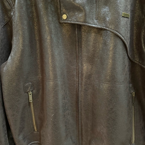 Vintage Sean John Fur Line Brown Leather Jacket Size XXL - Picture 6 of 7